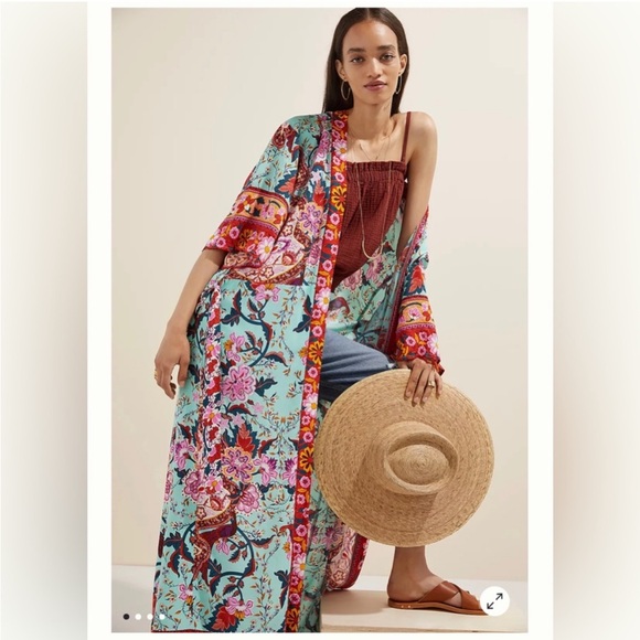 Anthropologie Radiant Floral Kimono Preowned 062/325 - Picture 2 of 8
